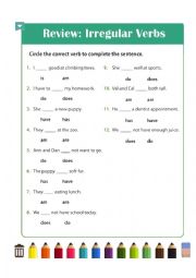 English Worksheet: Review: irregular verbs