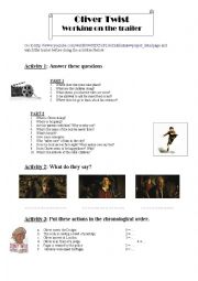 English Worksheet: Oliver Twist - Working on the trailer