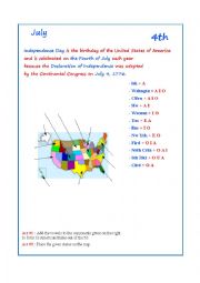 English Worksheet: 2014 Calendar - July