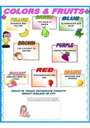 English Worksheet: COLOURS & FRUITS ***POSTER***
