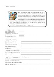 English Worksheet: Physical description