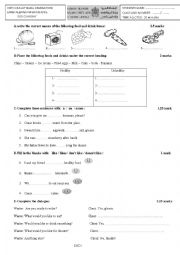 English Worksheet: Test on food and drink