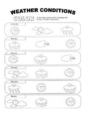 English Worksheet: weather conditions