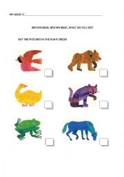 English Worksheet: Brown Bear Worksheet