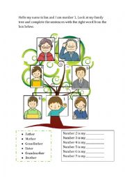 English Worksheet: Family tree