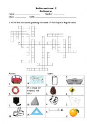 English Worksheet: Maths, shapes