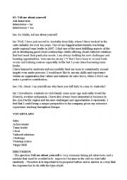 English Worksheet: Job Interview