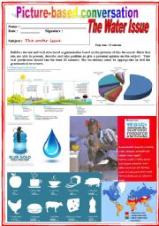 English Worksheet: Picture based conversation.  The Water Issue. (Debating) 12/