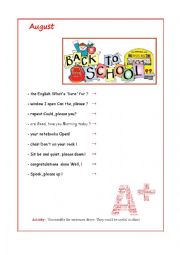 English Worksheet: 2014 Calendar - August (reuploaded)