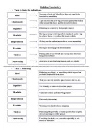 English Worksheet: Describing Personalities - 2