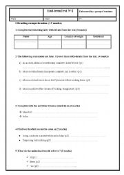 English Worksheet: end term test n 2 2nd  form 2014