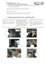 English Worksheet: Invictus - The movie - Part 3 (Nelson Mandelas life) Very detailed