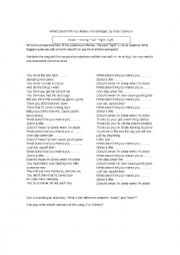 English Worksheet: Song - What doesnt kill you makes you stronger, by Kelly Clarkson