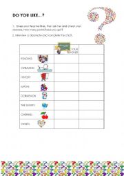 English Worksheet: DO YOU LIKE