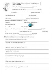 English Worksheet: To be going to