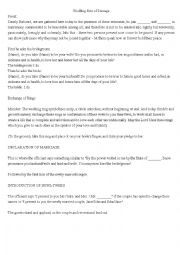 English Worksheet: Wedding Rite of Passage Roleplay