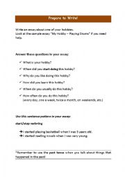 English Worksheet: Writing Worksheet