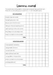 English Worksheet: Group work Self Evaluation 