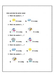 English Worksheet: Weather Conditions