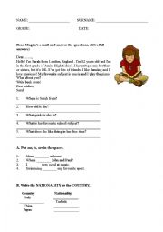 English Worksheet: quiz