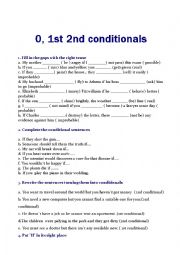 English Worksheet: zero, first and second conditional