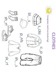 English Worksheet: CLOTHES