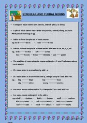 English Worksheet: singular and plural nouns / Exercises
