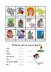 English Worksheet: Pronouns
