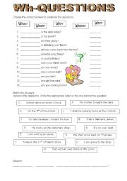 English Worksheet: Wh Questions