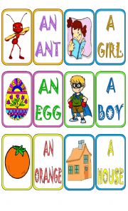 English Worksheet: A / AN MEMORY GAMES FULL COLOR 2/4