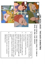 English Worksheet: Life with Louie, main characters descriptions