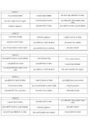 English Worksheet: Advanced Conditional Bingo