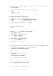 English Worksheet: Present Continuous exercises