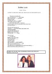 English Worksheet: MODERN TALKING, BROTHER LOUIE, LISTENING SONG.