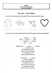 English Worksheet: Biebers song