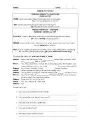 English Worksheet: PRESENT PERFECT: EVER, YET, ALREADY AND NEVER