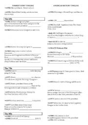 English Worksheet: Forrest Gump/History timeline