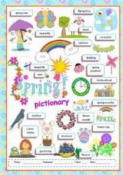 English Worksheet: Spring pictionary