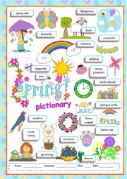 English Worksheet: Spring pictionary