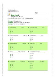 English Worksheet: Verb to be