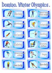 English Worksheet: Winter Olympics. Domino.