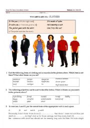 English Worksheet: Vocabulary - Clothes