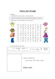 English Worksheet: clothes family seasons weather