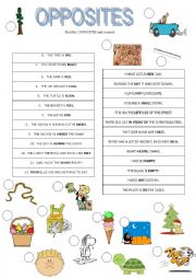 English Worksheet: Find the opposites