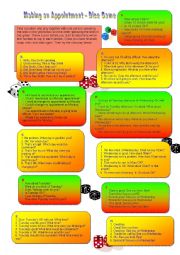 English Worksheet: Making an appointment dice game