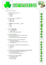 English Worksheet: St. Patricks Day Quiz