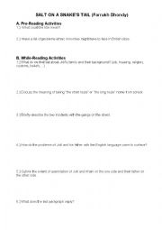 English Worksheet: Worksheet on 