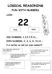 English Worksheet: Solving Math Problems: Logical reasoning