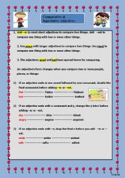 English Worksheet: comparison with adjective(Comparative and superlative)
