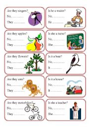 English Worksheet: SPEAKING CARDS - THE VERB TO BE